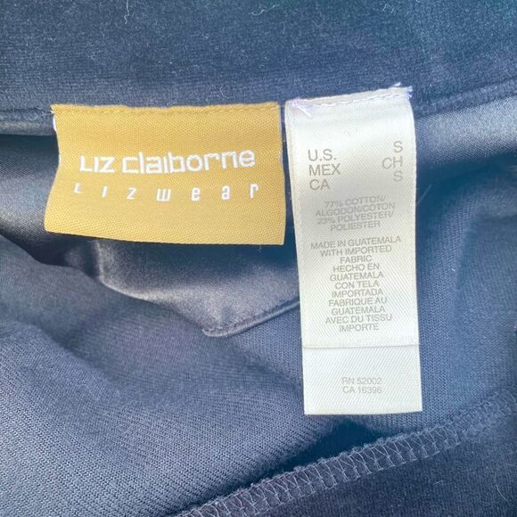 Liz Claiborne Black Velvet/Velour Tunic. Size Small. EUC! - Picture 3 of 4
